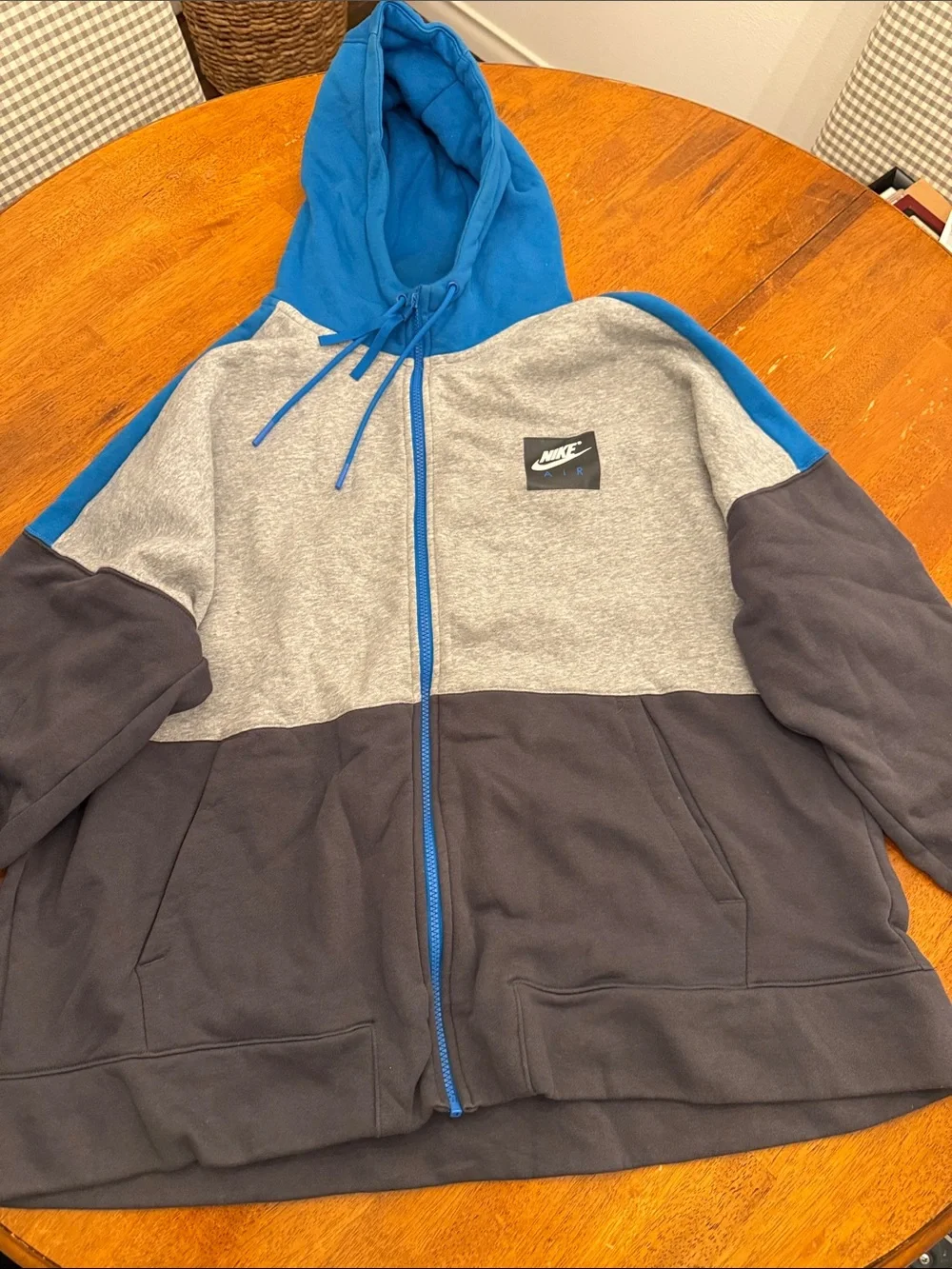 Nike Blue, Gray & Black Full-Zip Hooded Sweatshirt xxl